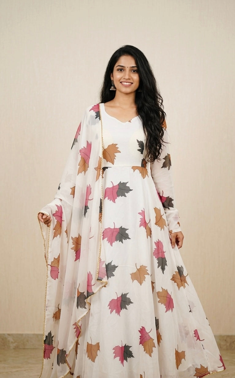 Beautiful print frock with duptta