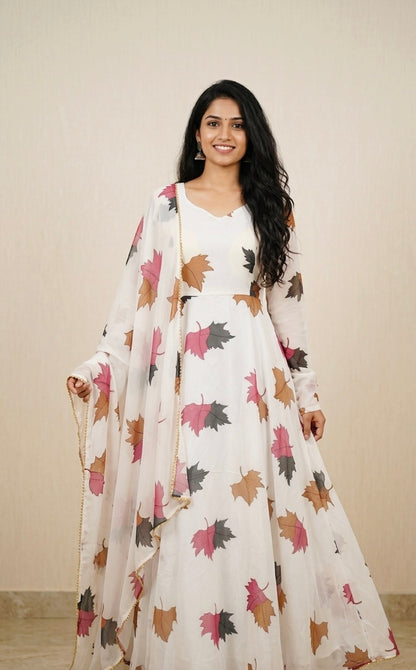 Beautiful print frock with duptta