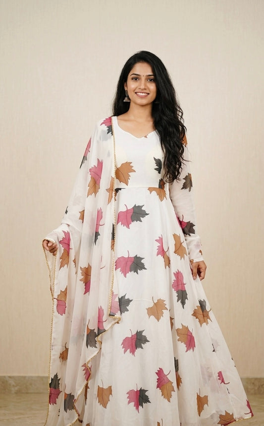 Beautiful print frock with duptta