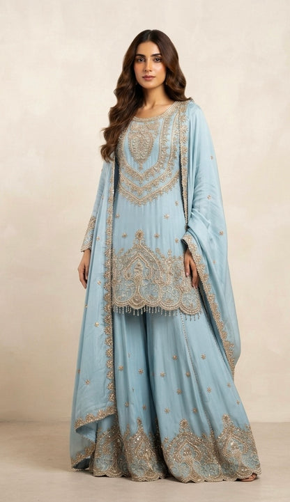 Chinnon Party wear sharara suit SF474