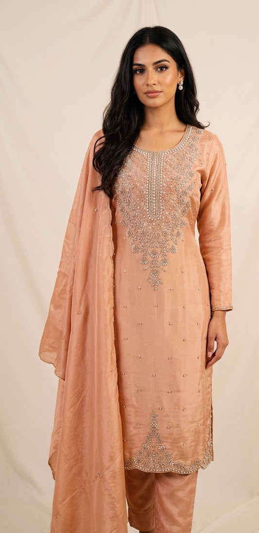 Shimmer silk pant suit