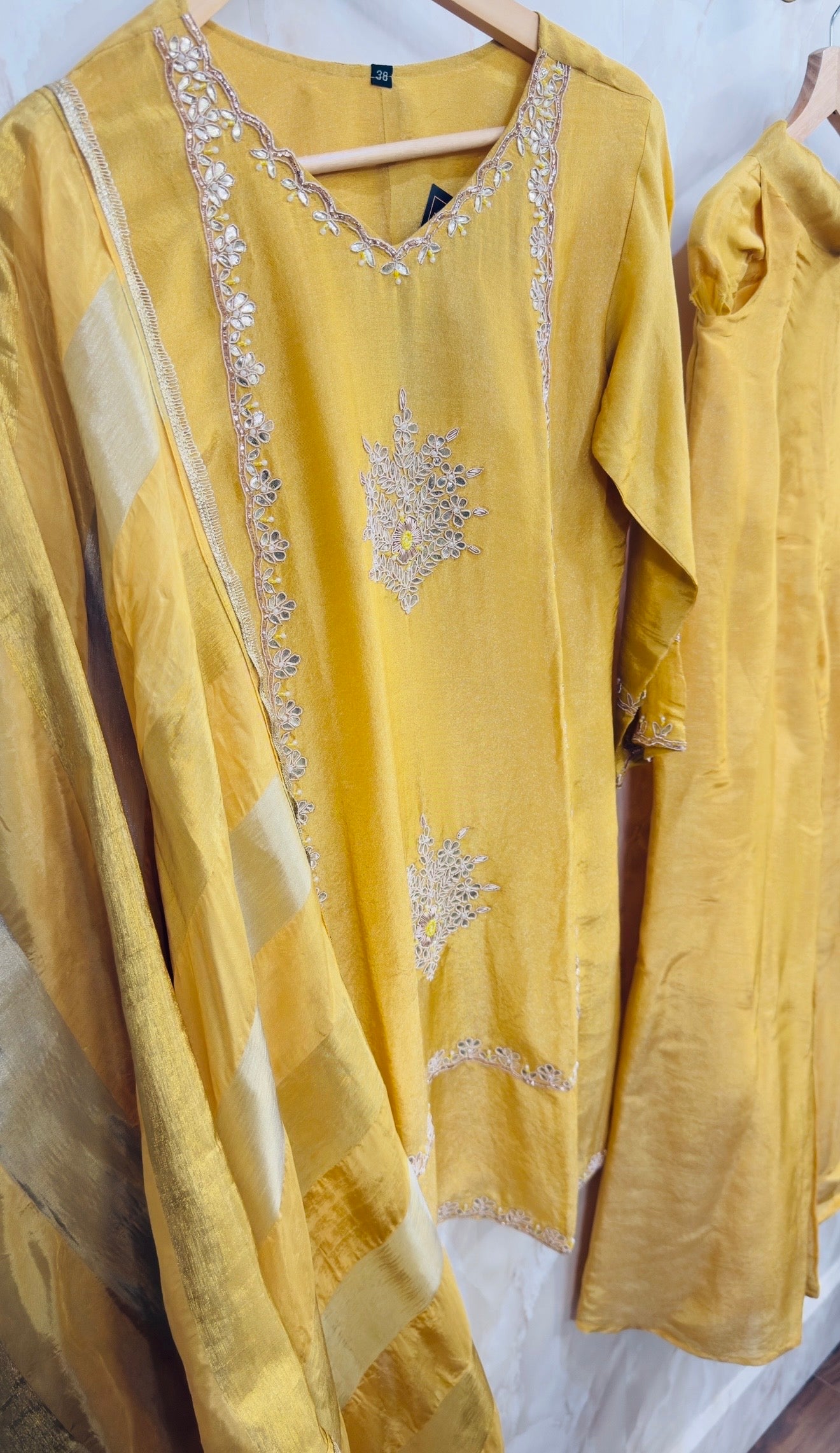 Pure shimmer silk sharara suit SF444
