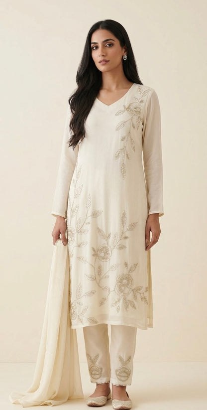 Pure chinnon handwork pant suit