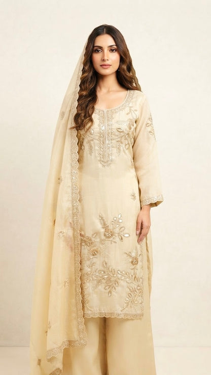 Shimmer silk sharar suit SF595