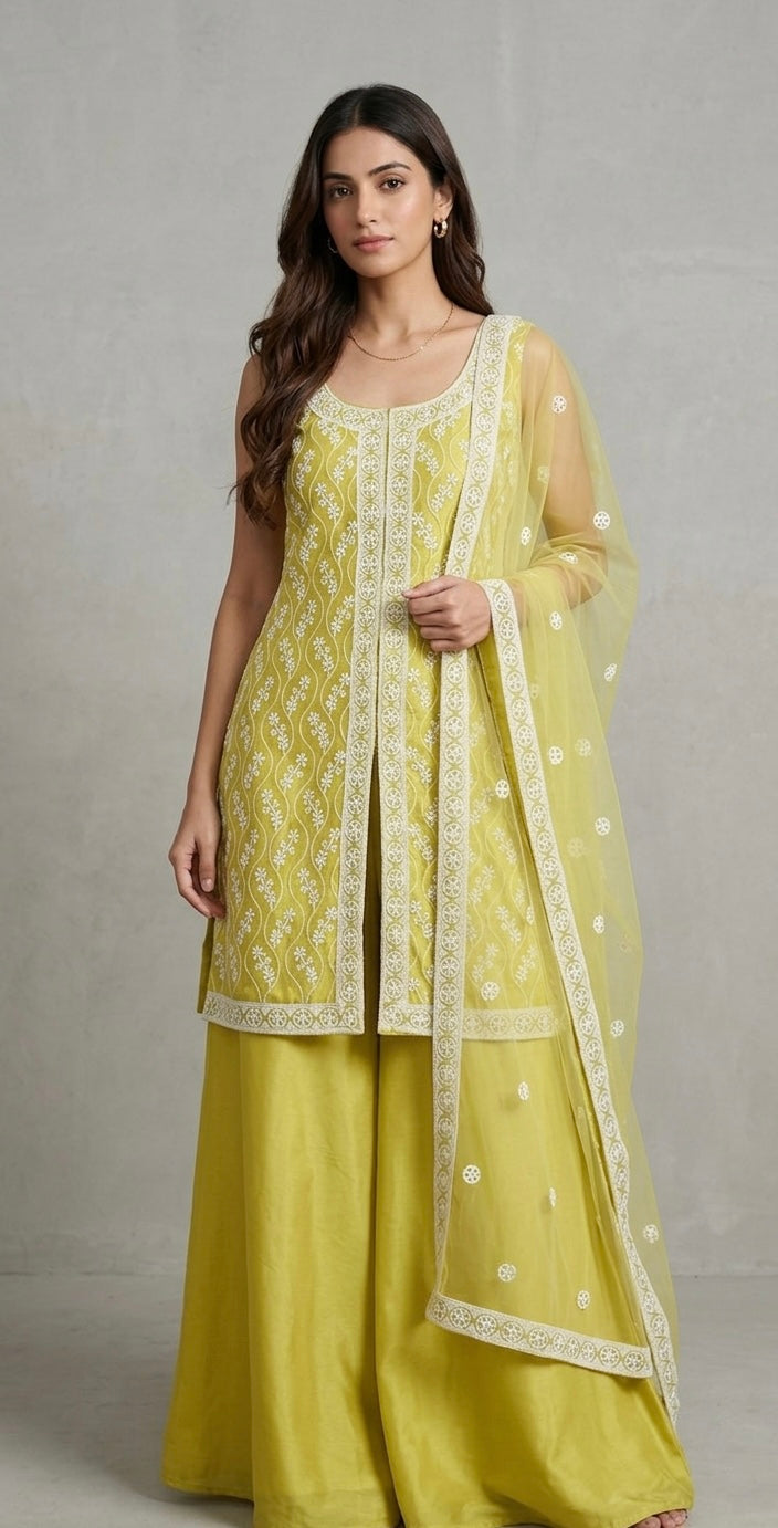 Designer suit with sharara and duptta
