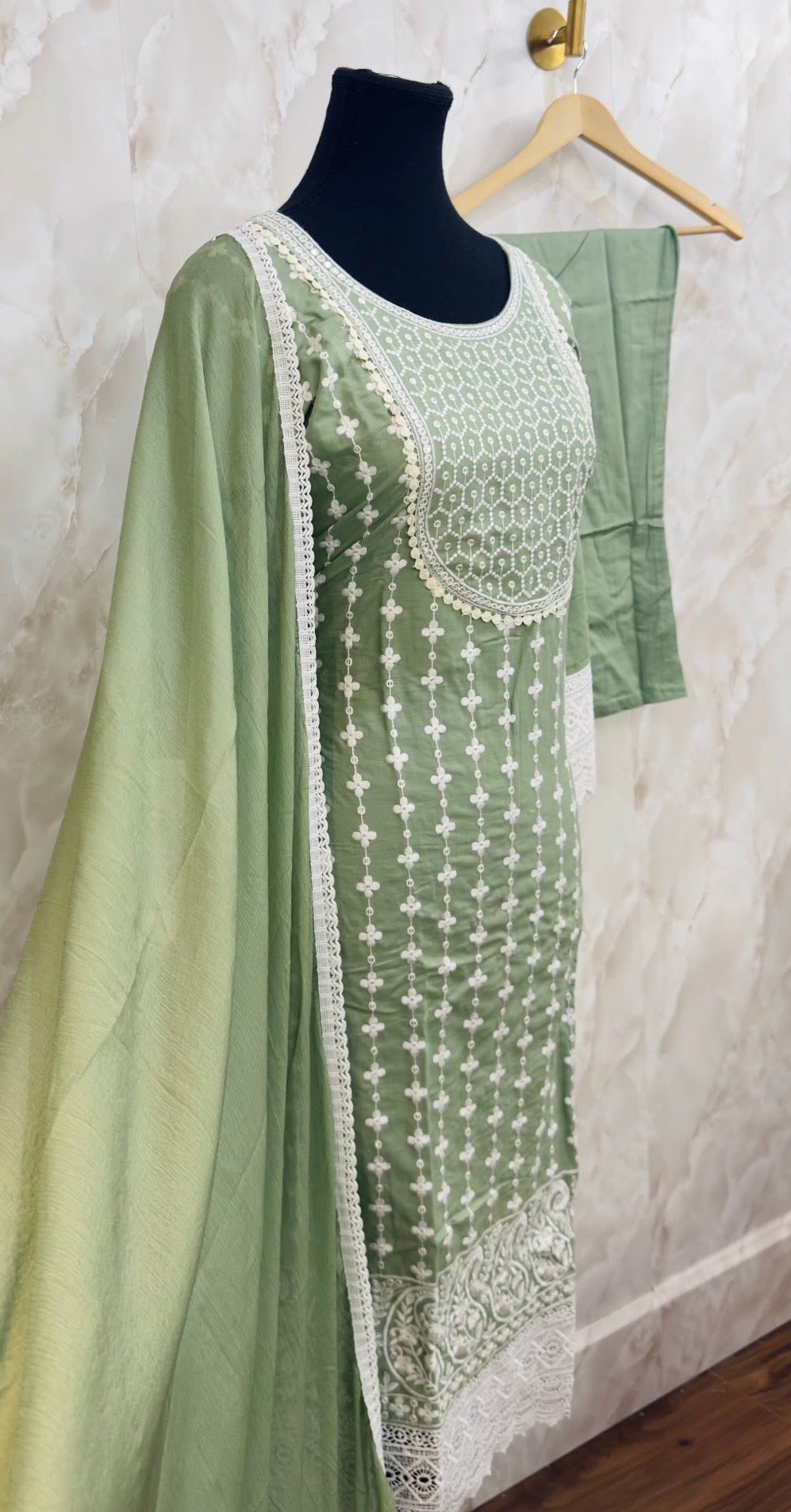 Pure cotton thread work suit