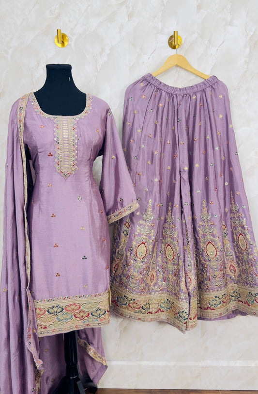 Embroidered sharara suit