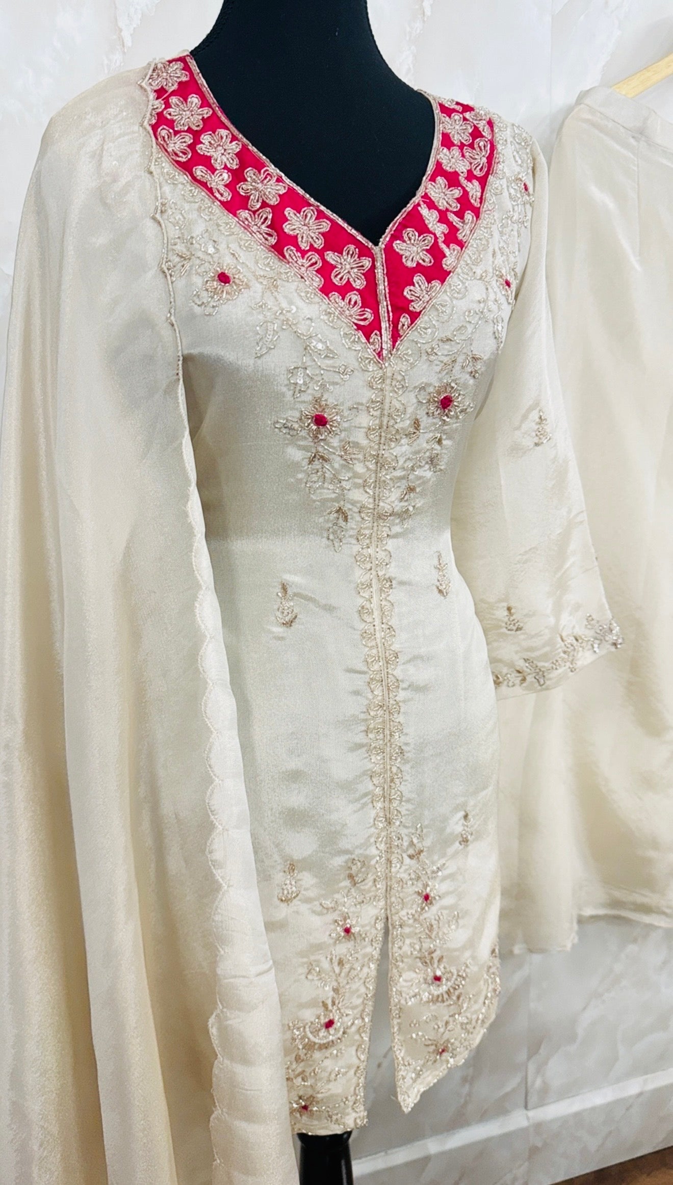 Pure shimmer silk suit