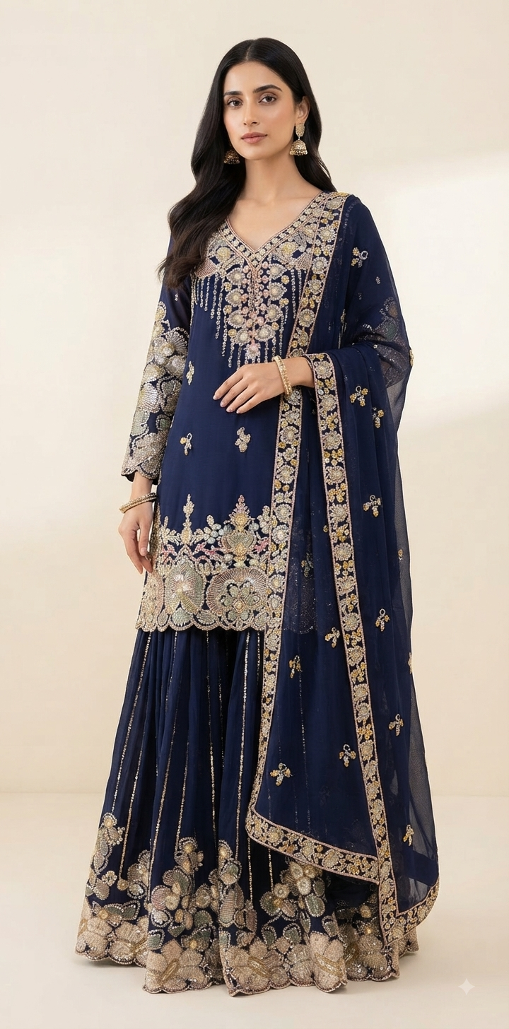 Party wear heavy sharara suit SF524