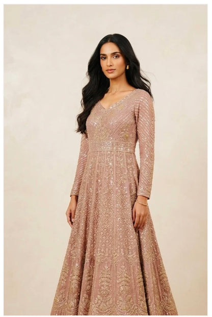 Front slit fully heavy anarkali with lehnga and duptta SF610
