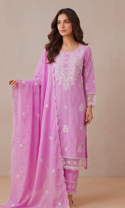 Pure cotton thread work suit