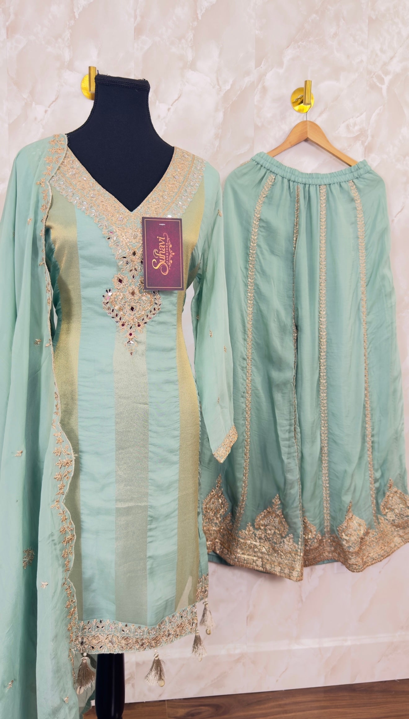 Pure organza sharara suit
