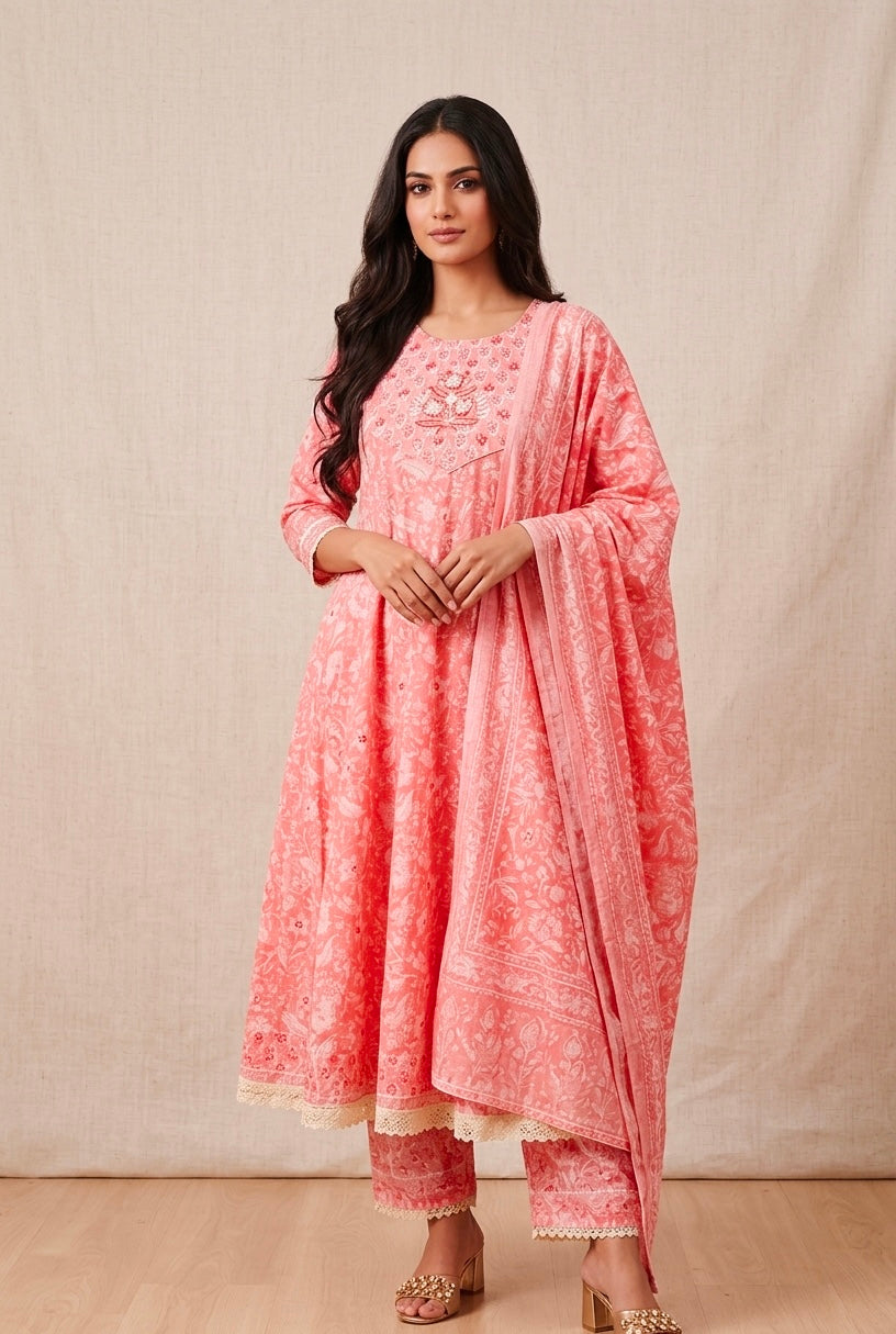 Pure cotton anarkali