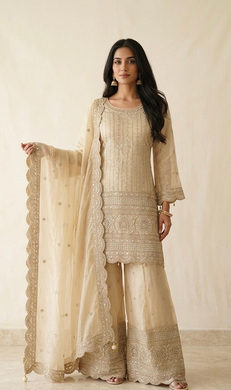 Heavy party wear sharara suit