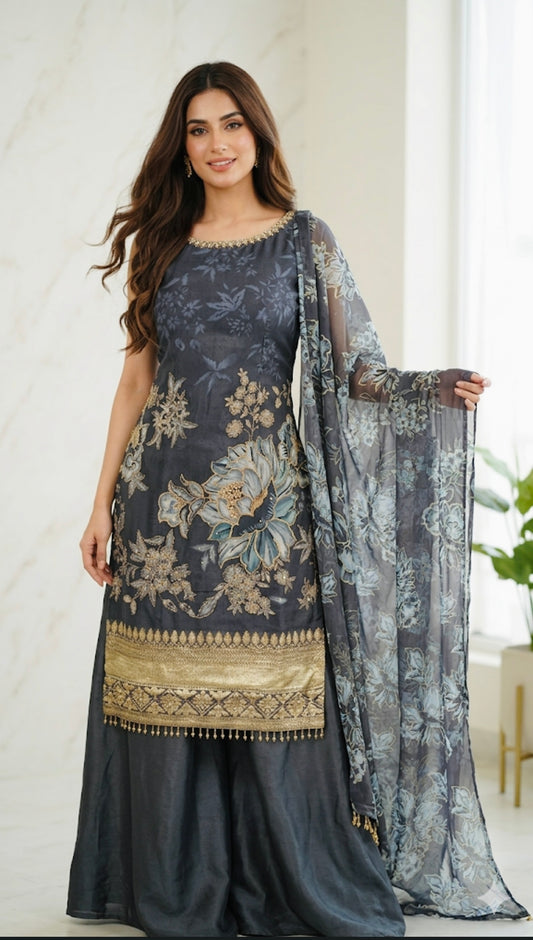Floral sharara suit