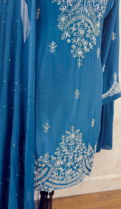 Pure crepe garara suit