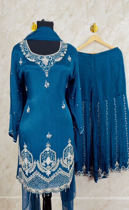 Pure chinnon garara suit