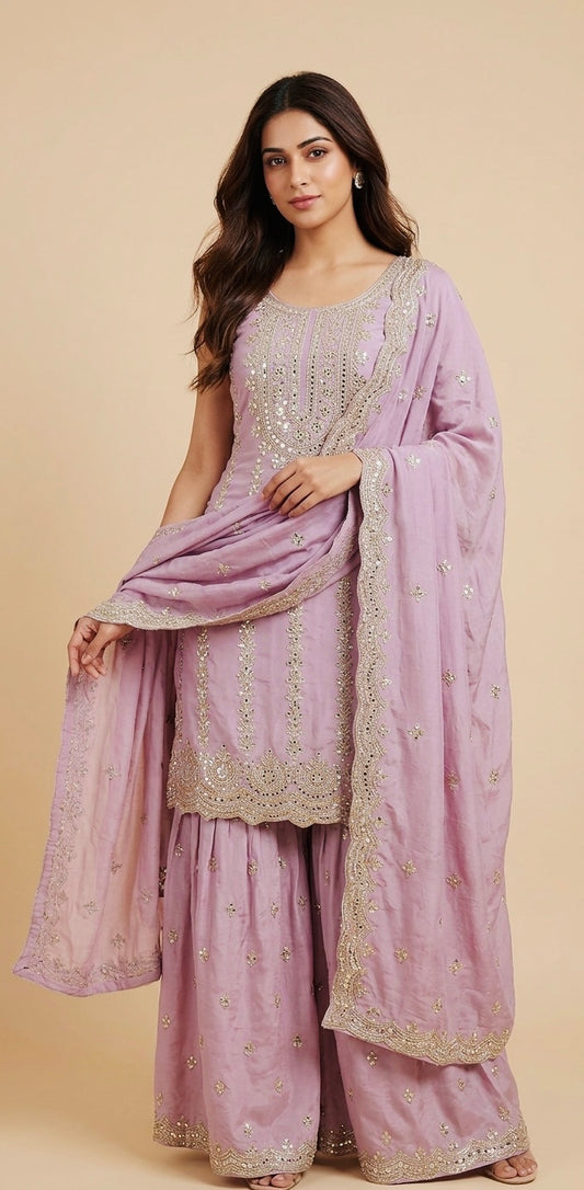 Party wear chinnon suit