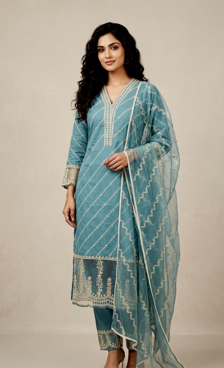 Pure cotton designer suit