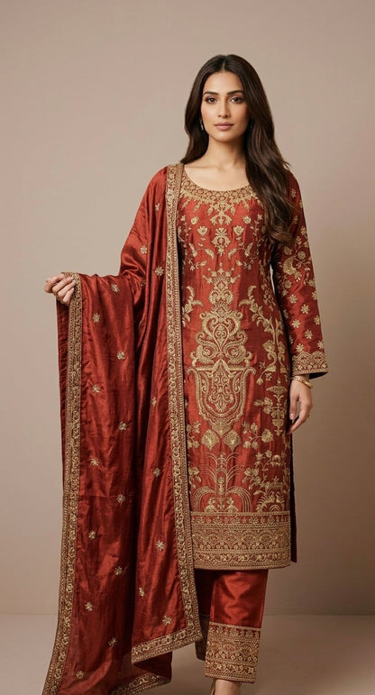 Pakistani embroidered pant suit