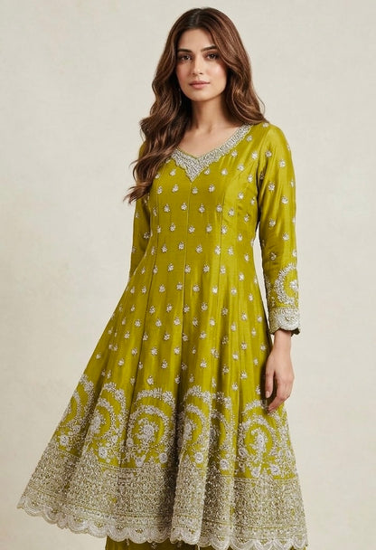 Heavy party wear sharara suit with chiffon duptta