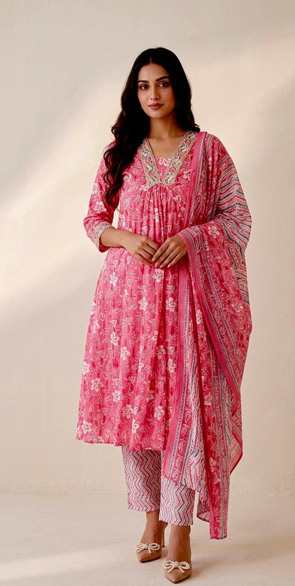 Pure cotton A line suit