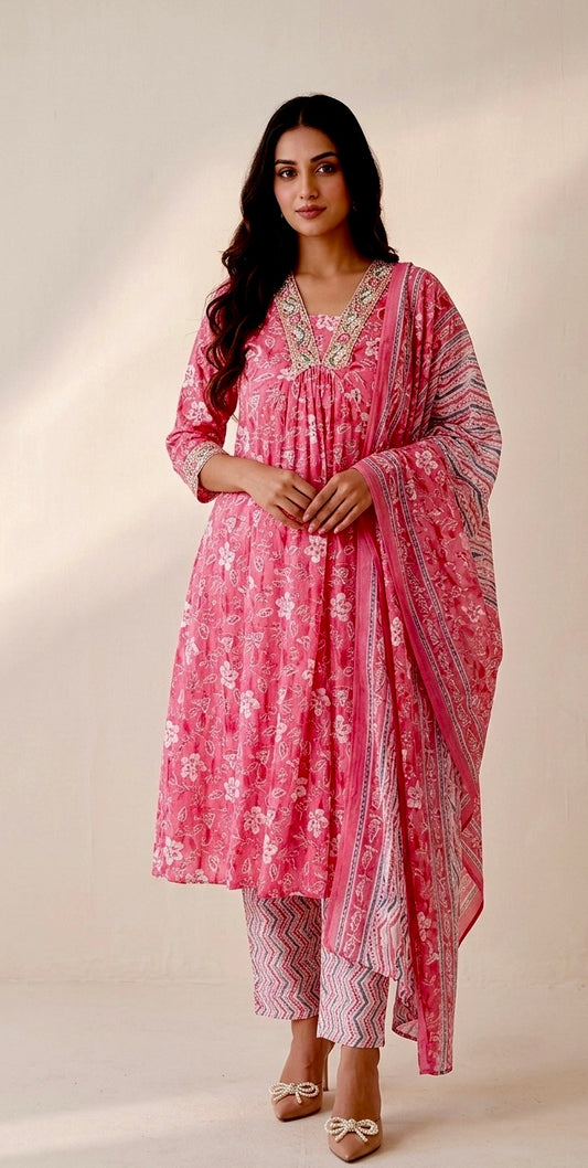 Pure cotton A line suit