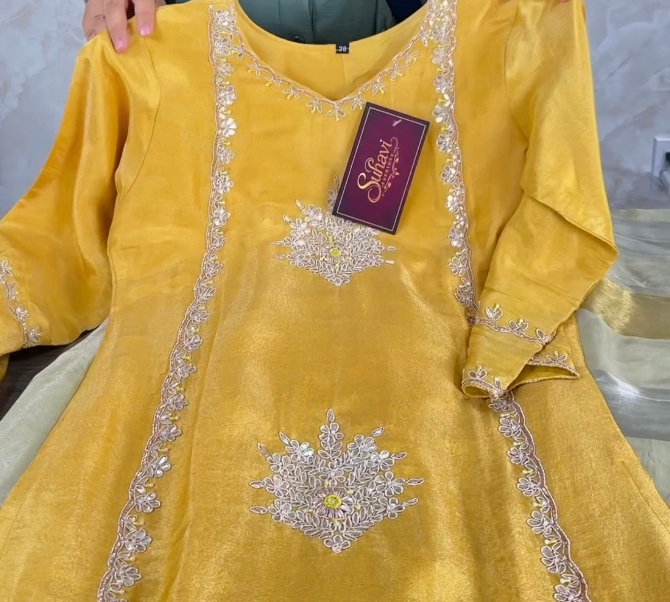 Shimmer silk suit