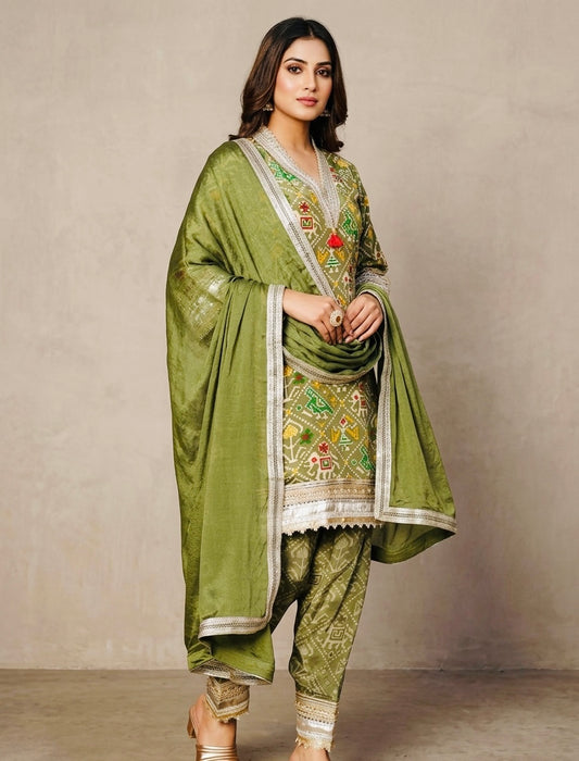 Pure crepe salwar suit