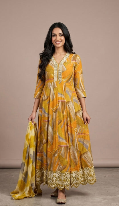 Rayon anarkali suit