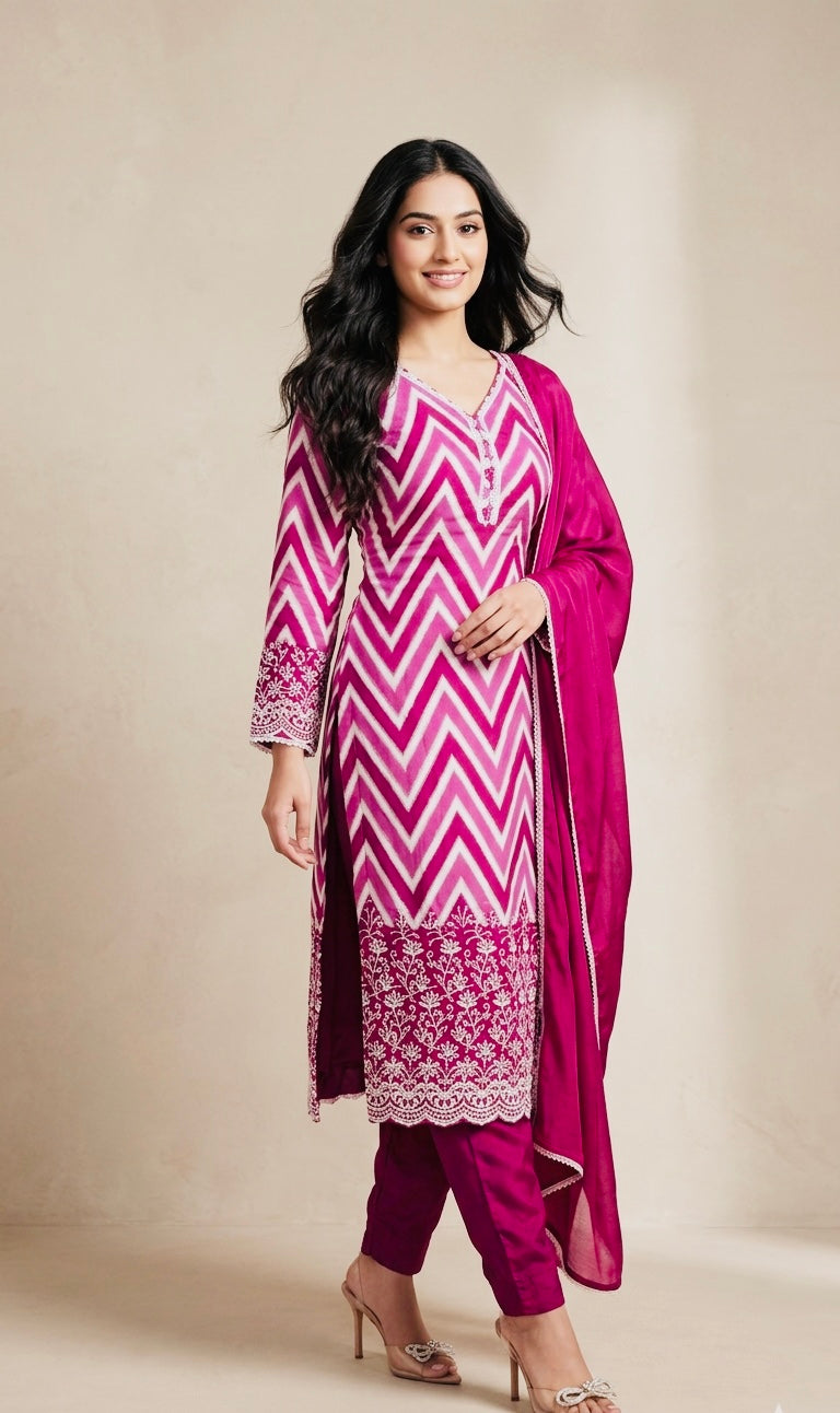 Pure muslin pakistani suit