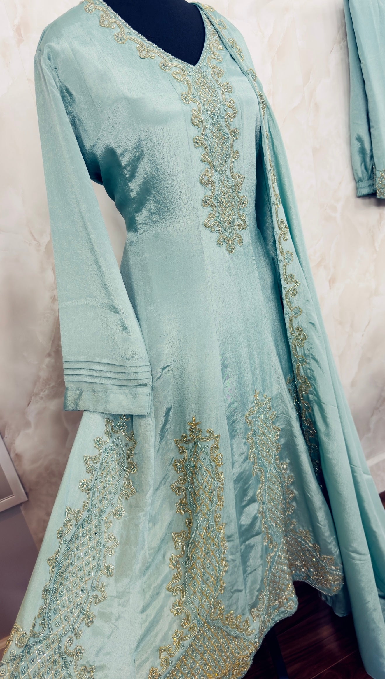 Chinnon handwork anarkali suit