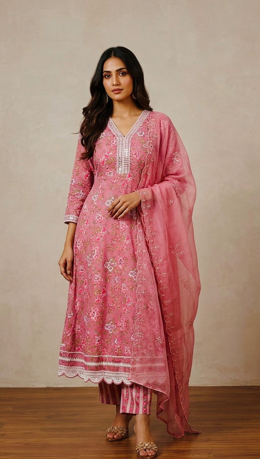 Floral anarkali suit
