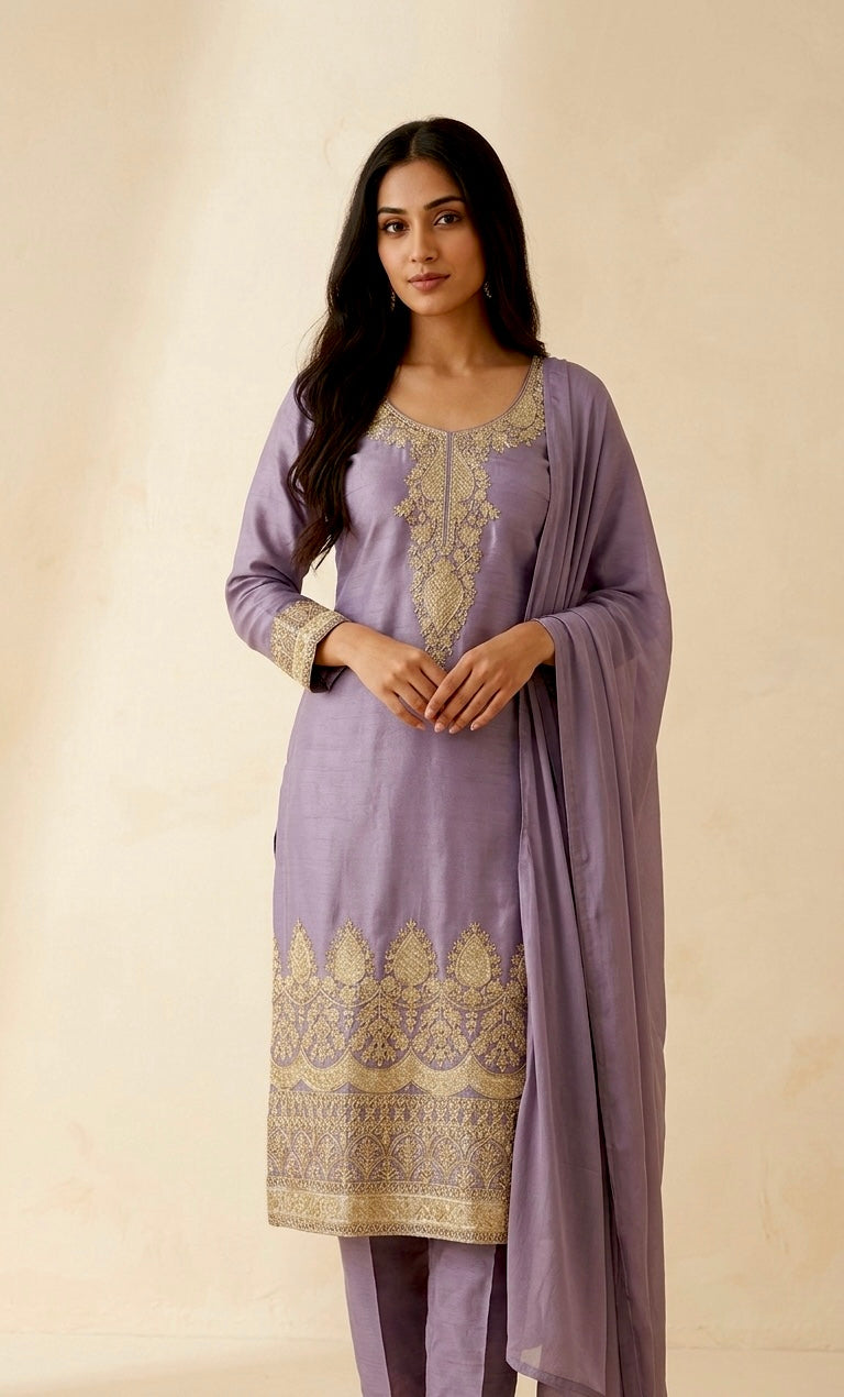 Shimmer party wear pant suit