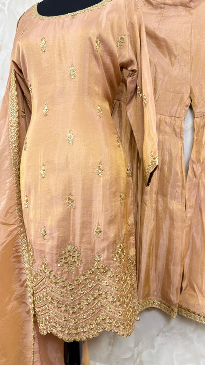 Shimmer silk garara suit