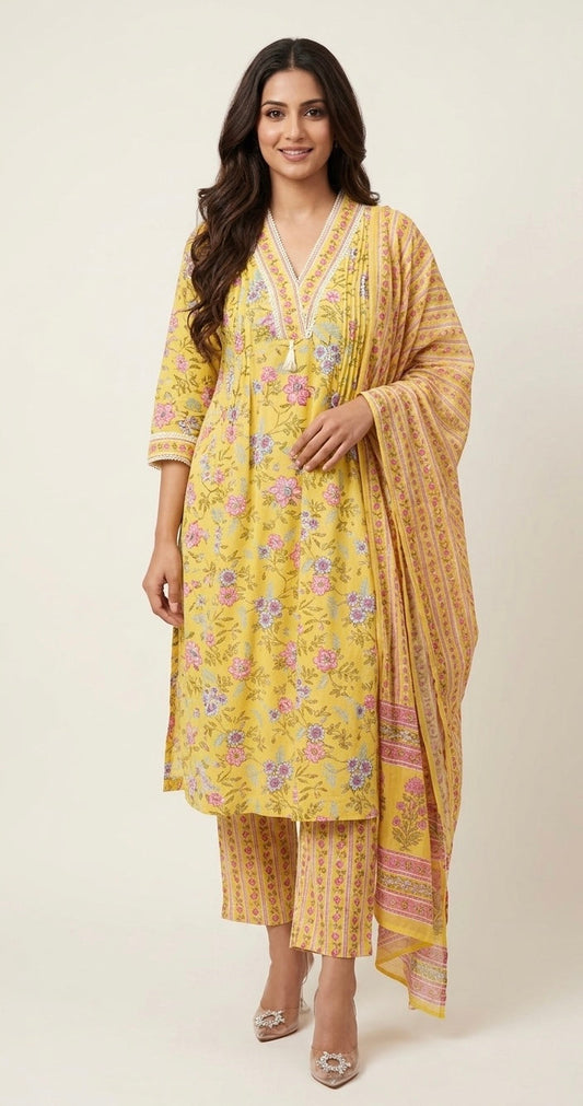 A line pure cotton suit