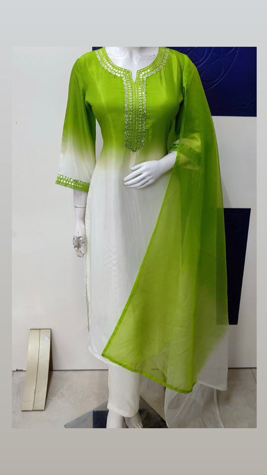 Pure muslin ombre suit