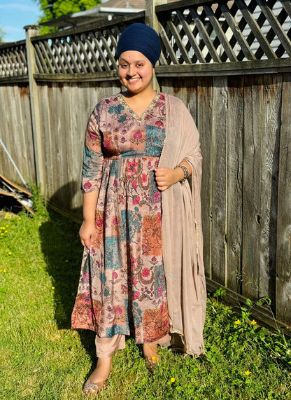 Printed nyra cut frock