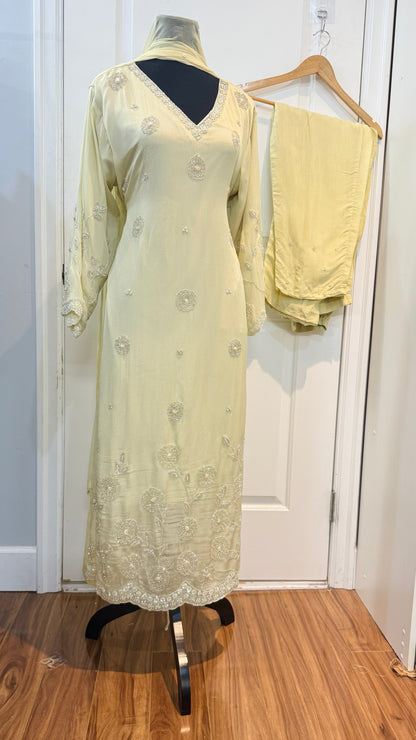 Pure chinnon hand work suit