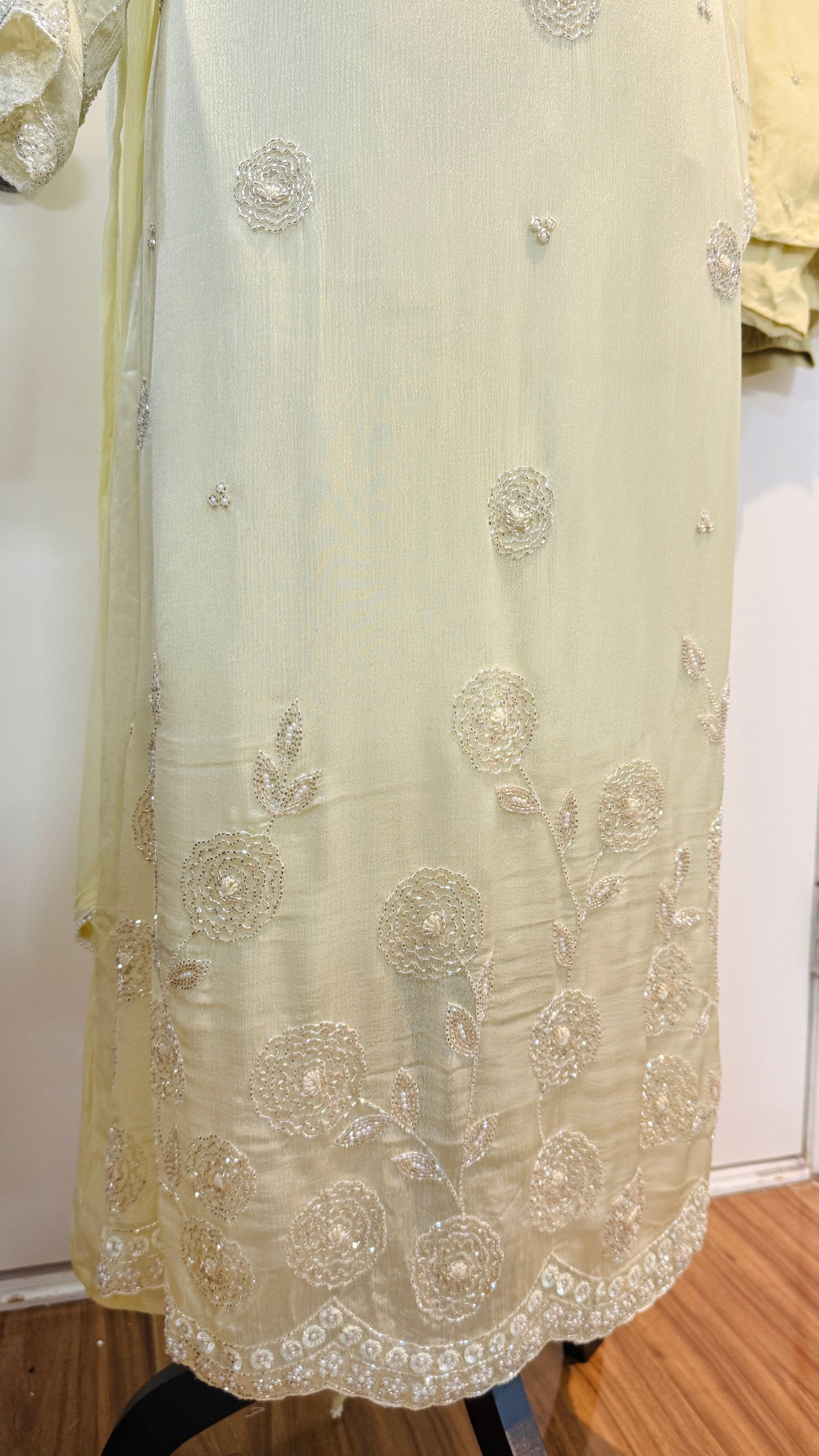 Pure chinnon hand work suit