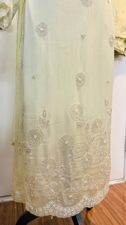 Pure chinnon hand work suit